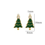 Green / 1 pezzo semplice serie simpatico cartone animato albero di Natale in acciaio inossidabile placcato Colore oro  unisex pendenti Immagine4